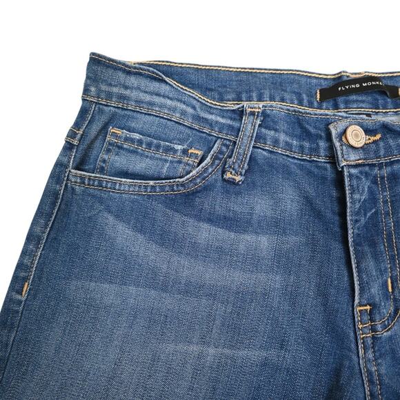 Flying Monkey Womens 27 Cuffed Denim Jean Shorts - Picture 3 of 11